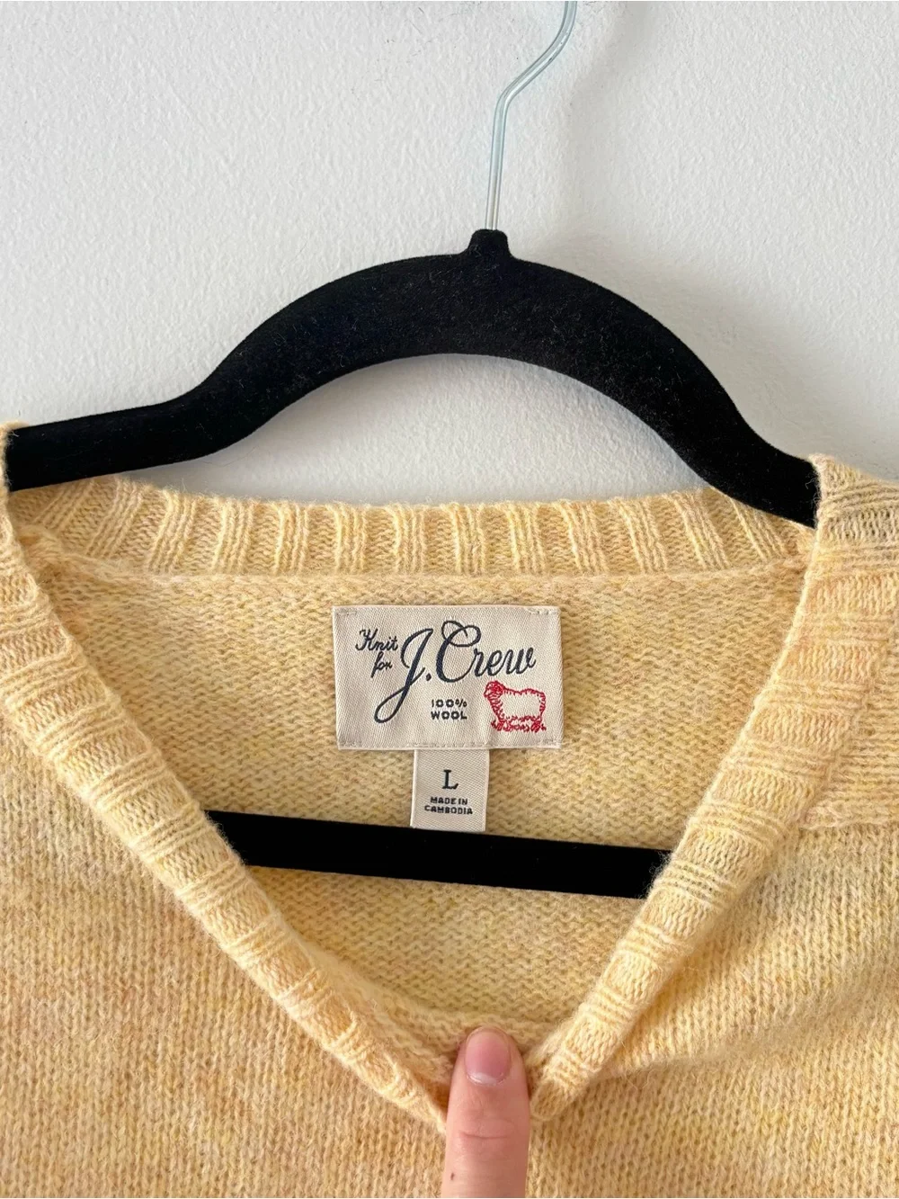 J. Crew Men’s Soft-Washed Wool Saddle-Sleeve Sweater Yellow Thick Knit Cozy